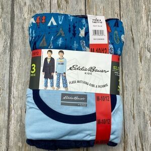 Eddie Bauer Youth Boys 3-piece Pajamas & Plush Robe Lounge Sleep Set Size M
